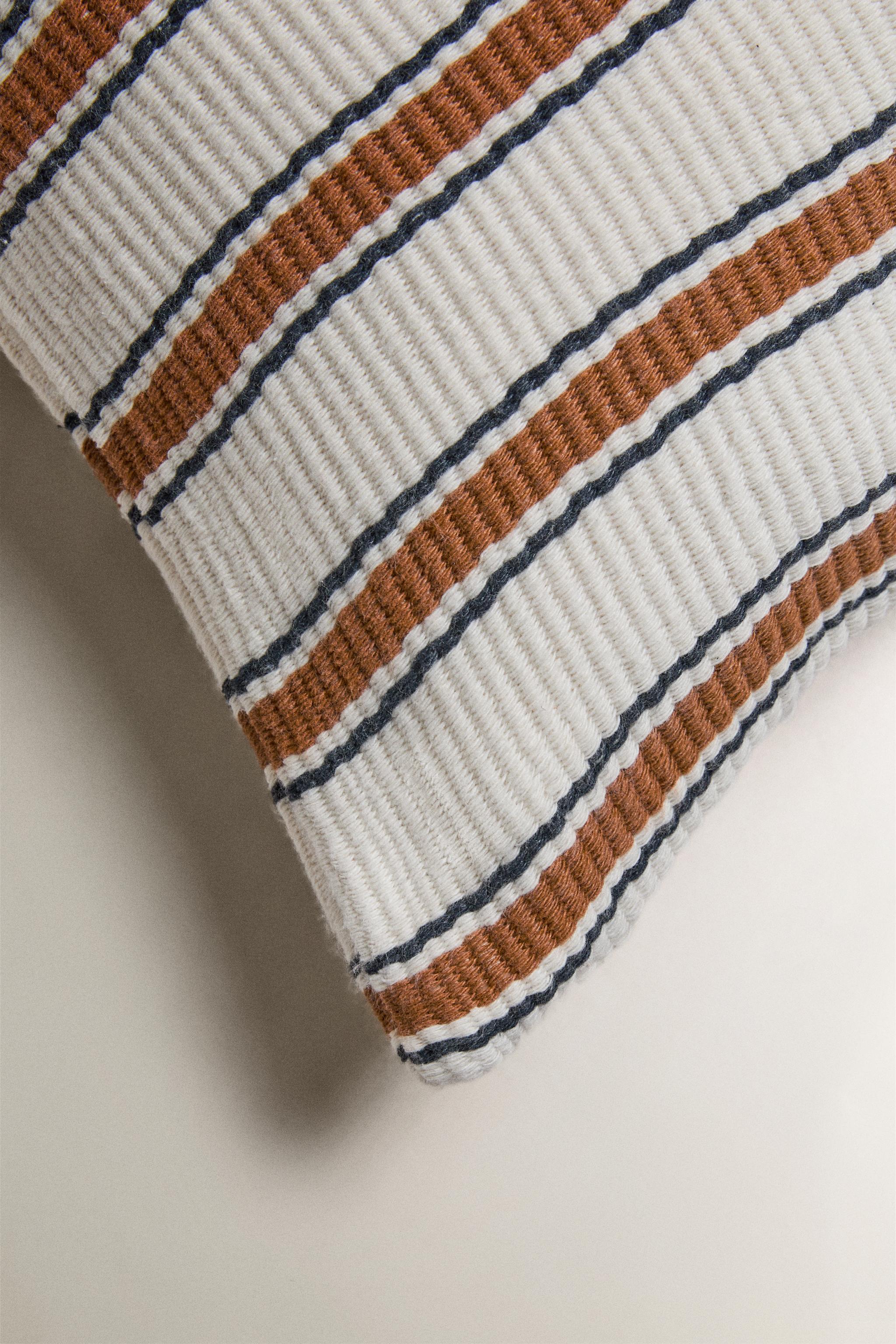 STRIPED THROW PILLOW COVER